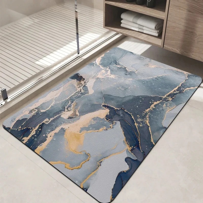 พรมเช็ดเท้าลายหินอ่อนสีขาวเทา  - Puzzle Blank White บทวิจารณ์และราคา