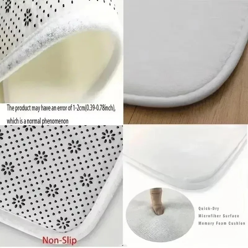 พรมเช็ดเท้าลายหินอ่อนสีขาวเทา  - Puzzle Blank White บทวิจารณ์และราคา